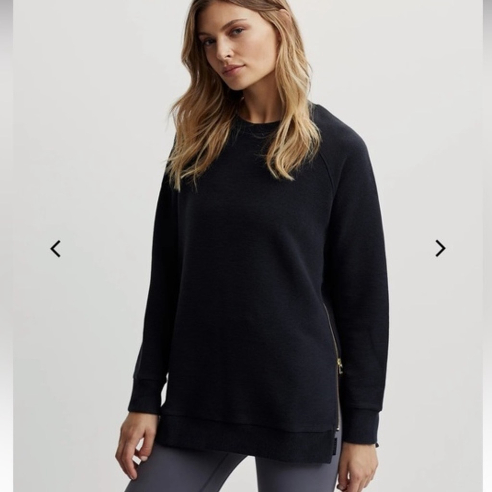 Varley Crewneck Manning Sweat Side Zip Sweatshirt Black Size X-Small